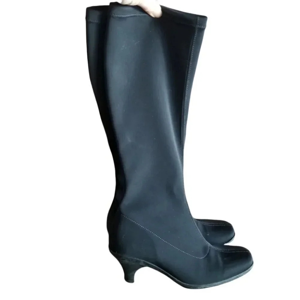 La Canadienne Tall Sock Boot Waterproof Kitten Heel  7